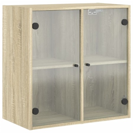 vidaXL Wandschrank mit Glastüren Sonoma-Eiche 68x37x68,5 cm