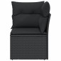 vidaXL Garten-Ecksofa mit Kissen Schwarz Poly Rattan vidaXL Garten-Ecksofa mit Kissen Schwarz Poly Rattan