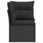 vidaXL Garten-Ecksofa mit Kissen Schwarz Poly Rattan vidaXL Garten-Ecksofa mit Kissen Schwarz Poly Rattan
