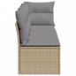 vidaXL Gartensofa mit Kissen 4-Sitzer Beige Poly Rattan vidaXL Gartensofa mit Kissen 4-Sitzer Beige Poly Rattan