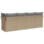 vidaXL Gartensofa mit Kissen 4-Sitzer Beige Poly Rattan vidaXL Gartensofa mit Kissen 4-Sitzer Beige Poly Rattan