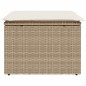 vidaXL Gartenhocker mit Kissen Beige 55x55x37 cm Poly Rattan vidaXL Gartenhocker mit Kissen Beige 55x55x37 cm Poly Rattan
