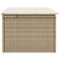 vidaXL Gartenhocker mit Kissen Beige 55x55x37 cm Poly Rattan vidaXL Gartenhocker mit Kissen Beige 55x55x37 cm Poly Rattan