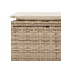 vidaXL Gartenhocker mit Kissen Beige 55x55x37 cm Poly Rattan vidaXL Gartenhocker mit Kissen Beige 55x55x37 cm Poly Rattan