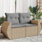 vidaXL Gartensofa mit Kissen 2-Sitzer Beige Poly Rattan vidaXL Gartensofa mit Kissen 2-Sitzer Beige Poly Rattan
