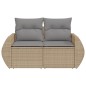 vidaXL Gartensofa mit Kissen 2-Sitzer Beige Poly Rattan vidaXL Gartensofa mit Kissen 2-Sitzer Beige Poly Rattan