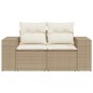 vidaXL Gartensofa mit Kissen 2-Sitzer Beige Poly Rattan vidaXL Gartensofa mit Kissen 2-Sitzer Beige Poly Rattan