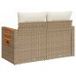 vidaXL Gartensofa mit Kissen 2-Sitzer Beige Poly Rattan vidaXL Gartensofa mit Kissen 2-Sitzer Beige Poly Rattan