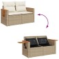 vidaXL Gartensofa mit Kissen 2-Sitzer Beige Poly Rattan vidaXL Gartensofa mit Kissen 2-Sitzer Beige Poly Rattan