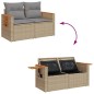 vidaXL Gartensofa mit Kissen 2-Sitzer Beige Poly Rattan vidaXL Gartensofa mit Kissen 2-Sitzer Beige Poly Rattan