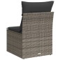 vidaXL Gartensofa ohne Armlehnen mit Kissen Grau Poly Rattan vidaXL Gartensofa ohne Armlehnen mit Kissen Grau Poly Rattan