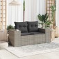 vidaXL Gartensofa 2-Sitzer mit Kissen Grau Poly Rattan vidaXL Gartensofa 2-Sitzer mit Kissen Grau Poly Rattan
