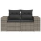 vidaXL Gartensofa 2-Sitzer mit Kissen Grau Poly Rattan vidaXL Gartensofa 2-Sitzer mit Kissen Grau Poly Rattan