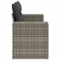 vidaXL Gartensofa 2-Sitzer mit Kissen Grau Poly Rattan vidaXL Gartensofa 2-Sitzer mit Kissen Grau Poly Rattan
