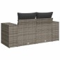 vidaXL Gartensofa 2-Sitzer mit Kissen Grau Poly Rattan vidaXL Gartensofa 2-Sitzer mit Kissen Grau Poly Rattan