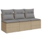 vidaXL Gartensofa mit Kissen 3-Sitzer Beige Poly Rattan vidaXL Gartensofa mit Kissen 3-Sitzer Beige Poly Rattan