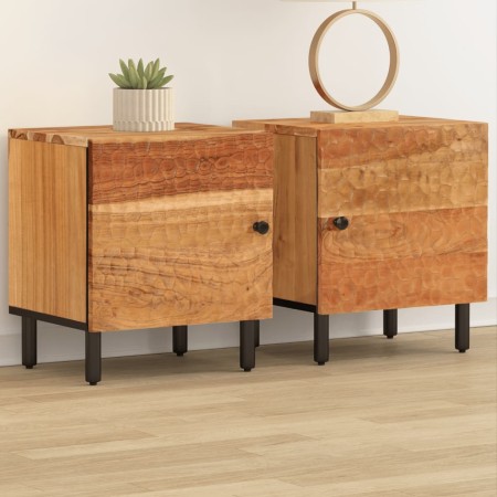 vidaXL Nachttische 2 Stk. 40x33x46 cm Massivholz Akazie