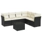 vidaXL 7-tlg. Garten-Sofagarnitur mit Kissen Schwarz Poly Rattan vidaXL 7-tlg. Garten-Sofagarnitur mit Kissen Schwarz Poly Rattan
