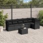 vidaXL 7-tlg. Garten-Sofagarnitur mit Kissen Schwarz Poly Rattan vidaXL 7-tlg. Garten-Sofagarnitur mit Kissen Schwarz Poly Rattan