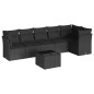 vidaXL 7-tlg. Garten-Sofagarnitur mit Kissen Schwarz Poly Rattan vidaXL 7-tlg. Garten-Sofagarnitur mit Kissen Schwarz Poly Rattan