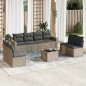 vidaXL 9-tlg. Garten-Sofagarnitur mit Kissen Beige Poly Rattan vidaXL 9-tlg. Garten-Sofagarnitur mit Kissen Beige Poly Rattan
