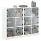 vidaXL Bücherregal mit Türen Weiß 136x37x109 cm Holzwerkstoff vidaXL Bücherregal mit Türen Weiß 136x37x109 cm Holzwerkstoff