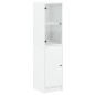 vidaXL Highboard mit Glastür Weiß 35x37x142 cm vidaXL Highboard mit Glastür Weiß 35x37x142 cm