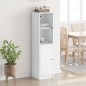 vidaXL Highboard mit Glastür Weiß 35x37x142 cm vidaXL Highboard mit Glastür Weiß 35x37x142 cm