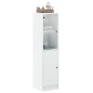 vidaXL Highboard mit Glastür Weiß 35x37x142 cm vidaXL Highboard mit Glastür Weiß 35x37x142 cm