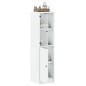 vidaXL Highboard mit Glastür Weiß 35x37x142 cm vidaXL Highboard mit Glastür Weiß 35x37x142 cm