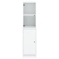 vidaXL Highboard mit Glastür Weiß 35x37x142 cm vidaXL Highboard mit Glastür Weiß 35x37x142 cm