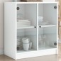 vidaXL Beistellschrank mit Glastüren Weiß 68x37x75,5 cm vidaXL Beistellschrank mit Glastüren Weiß 68x37x75,5 cm