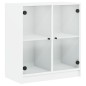 vidaXL Beistellschrank mit Glastüren Weiß 68x37x75,5 cm vidaXL Beistellschrank mit Glastüren Weiß 68x37x75,5 cm