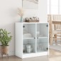 vidaXL Beistellschrank mit Glastüren Weiß 68x37x75,5 cm vidaXL Beistellschrank mit Glastüren Weiß 68x37x75,5 cm
