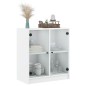 vidaXL Beistellschrank mit Glastüren Weiß 68x37x75,5 cm vidaXL Beistellschrank mit Glastüren Weiß 68x37x75,5 cm