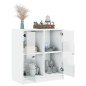 vidaXL Beistellschrank mit Glastüren Weiß 68x37x75,5 cm vidaXL Beistellschrank mit Glastüren Weiß 68x37x75,5 cm