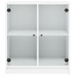 vidaXL Beistellschrank mit Glastüren Weiß 68x37x75,5 cm vidaXL Beistellschrank mit Glastüren Weiß 68x37x75,5 cm