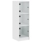 vidaXL Highboard mit Glastüren Weiß 35x37x109 cm vidaXL Highboard mit Glastüren Weiß 35x37x109 cm