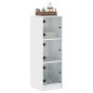 vidaXL Highboard mit Glastüren Weiß 35x37x109 cm vidaXL Highboard mit Glastüren Weiß 35x37x109 cm