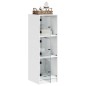 vidaXL Highboard mit Glastüren Weiß 35x37x109 cm vidaXL Highboard mit Glastüren Weiß 35x37x109 cm