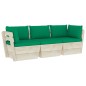 vidaXL Garten-Palettensofa 3-Sitzer mit Kissen Fichtenholz vidaXL Garten-Palettensofa 3-Sitzer mit Kissen Fichtenholz