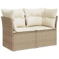 vidaXL Gartensofa mit Kissen 2-Sitzer Beige Poly Rattan vidaXL Gartensofa mit Kissen 2-Sitzer Beige Poly Rattan