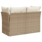 vidaXL Gartensofa mit Kissen 2-Sitzer Beige Poly Rattan vidaXL Gartensofa mit Kissen 2-Sitzer Beige Poly Rattan