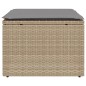 vidaXL Gartenhocker mit Kissen Beige 55x55x37 cm Poly Rattan vidaXL Gartenhocker mit Kissen Beige 55x55x37 cm Poly Rattan