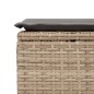 vidaXL Gartenhocker mit Kissen Beige 55x55x37 cm Poly Rattan vidaXL Gartenhocker mit Kissen Beige 55x55x37 cm Poly Rattan