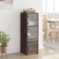 vidaXL Highboard mit Glastüren Braun Eichen-Optik 35x37x109 cm vidaXL Highboard mit Glastüren Braun Eichen-Optik 35x37x109 cm