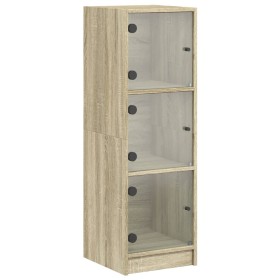 vidaXL Highboard mit Glastüren Sonoma-Eiche 35x37x109 cm