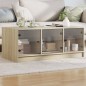 vidaXL Couchtisch mit Glastüren Sonoma-Eiche 102x50x42 cm vidaXL Couchtisch mit Glastüren Sonoma-Eiche 102x50x42 cm