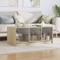 vidaXL Couchtisch mit Glastüren Sonoma-Eiche 102x50x42 cm vidaXL Couchtisch mit Glastüren Sonoma-Eiche 102x50x42 cm