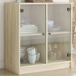 vidaXL Beistellschrank mit Glastüren Sonoma-Eiche 68x37x75,5 cm vidaXL Beistellschrank mit Glastüren Sonoma-Eiche 68x37x75,5 cm